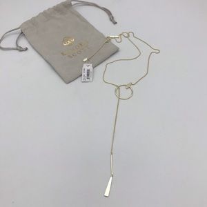 Kendra Scott Small Tegan Y Gold Tone Necklace NWT